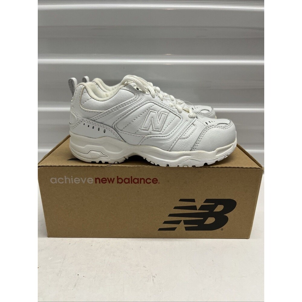 New Balance 621 Little Kid White Leather Lace Up Training Shoes SZ 13 X Wide